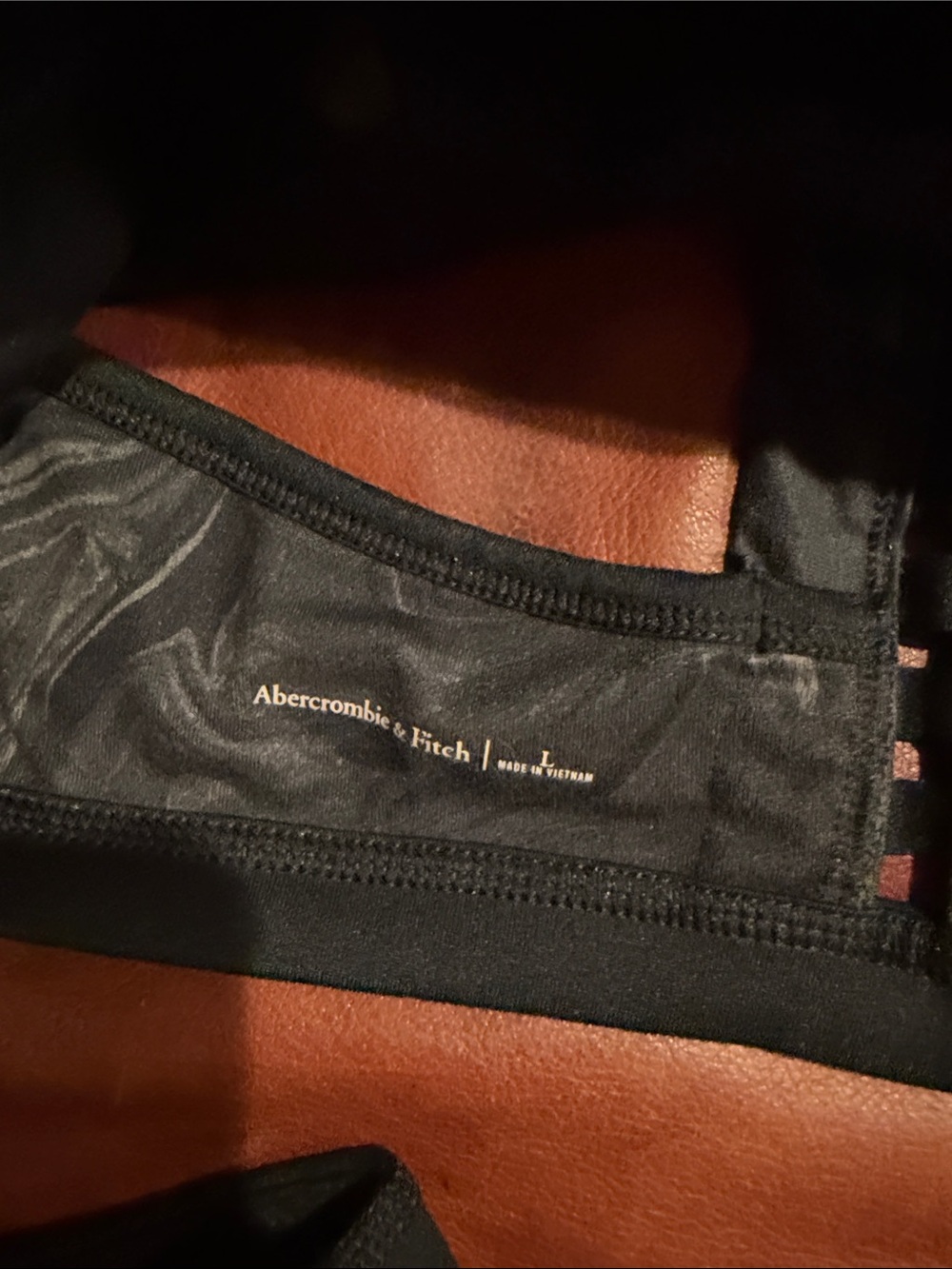 Abercrombie & Fitch Black Marble Print Sports Bra and XL Leggings Set L Top - Picture 5 of 6